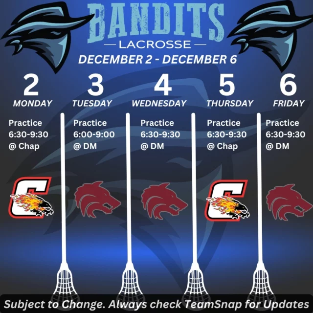 We're BACK! This week it all starts!
Go Bandits!