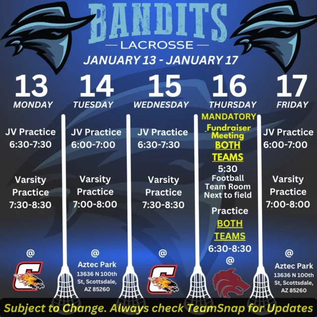 This week! Go Bandits!